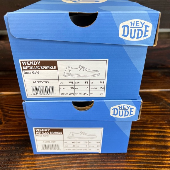 NIB Hey Dude Womens Wendy Metallic Sparkle Rose Gold - Picture 12 of 12